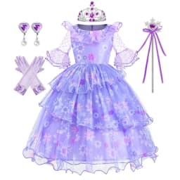 Encanto Costumes Cosplay Princess Dress Isabella Charm for Girls Carnival Christmas Birthday Party Mirabel Dress
