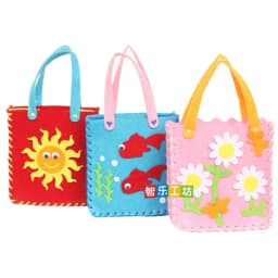 6Pcs Non-Woven Fabric DIY Sewing Handbag Children Craft Toy Cartoon Animal Flower Handmade Sewing Bag Educational Toys Kids Gift