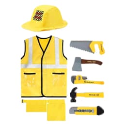 5PC Kids Construction Worker Costume Toddler Worker Career Dress Up Vest Maintenance Worker Playset Best Gift for Kids