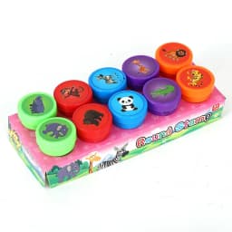 10pcs Assorted Stamps for Gift Self-ink Stamps Toy Stamps Smiley Face Seal Scrapbooking DIY Painting Photo Album Decor