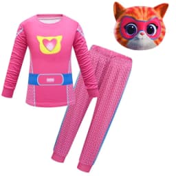 Halloween SuperKitties Game Cosplay Costume Super Kitties Anime Model Cos Clothes Sweatshirt Mask Kids Carnival Birthday Gift