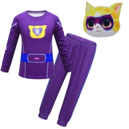 Halloween SuperKitties Game Cosplay Costume Super Kitties Anime Model Cos Clothes Sweatshirt Mask Kids Carnival Birthday Gift
