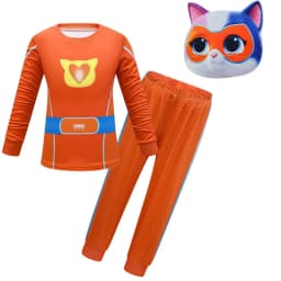 Halloween SuperKitties Game Cosplay Costume Super Kitties Anime Model Cos Clothes Sweatshirt Mask Kids Carnival Birthday Gift