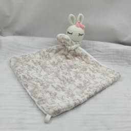 Personalized Name Bunny Toy Lovely Baby Towel Feeding Bib Soft Security Blanket doudou Cotton Burping Cloth Infant Shower Gift