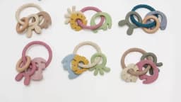 4 In One Baby Silicone Teether Ring BPA Free Rattles Bracelet Food Grade Elephant Cute Octopus Shaped Teething Ring Toys