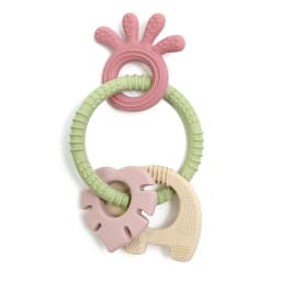 4 In One Baby Silicone Teether Ring BPA Free Rattles Bracelet Food Grade Elephant Cute Octopus Shaped Teething Ring Toys