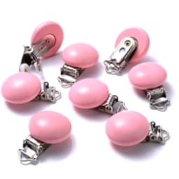10Pcs 30mm Baby Wooden Pacifier Clips Round Wood Clip for Baby Pacifier Log Nipple Chain Holder Accessories BPA Free