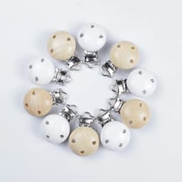 10Pcs 30mm Baby Wooden Pacifier Clips Round Wood Clip for Baby Pacifier Log Nipple Chain Holder Accessories BPA Free