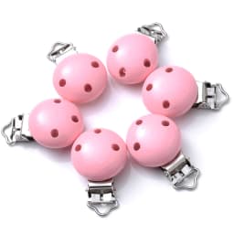 10Pcs 30mm Baby Wooden Pacifier Clips Round Wood Clip for Baby Pacifier Log Nipple Chain Holder Accessories BPA Free