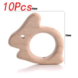 5/10pcs Beech Wooden Beads Baby Teether Rodent Hearts Beads DIY Necklace Pacifier Chain Crafts Jewelry Making Accessories