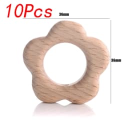 5/10pcs Beech Wooden Beads Baby Teether Rodent Hearts Beads DIY Necklace Pacifier Chain Crafts Jewelry Making Accessories