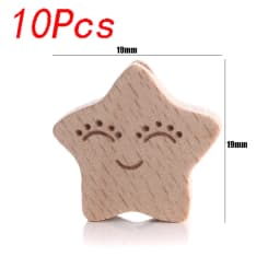 5/10pcs Beech Wooden Beads Baby Teether Rodent Hearts Beads DIY Necklace Pacifier Chain Crafts Jewelry Making Accessories