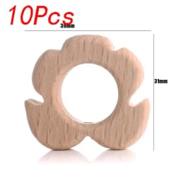 5/10pcs Beech Wooden Beads Baby Teether Rodent Hearts Beads DIY Necklace Pacifier Chain Crafts Jewelry Making Accessories
