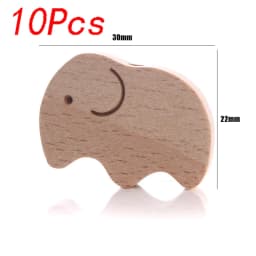 5/10pcs Beech Wooden Beads Baby Teether Rodent Hearts Beads DIY Necklace Pacifier Chain Crafts Jewelry Making Accessories