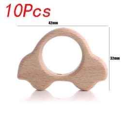 5/10pcs Beech Wooden Beads Baby Teether Rodent Hearts Beads DIY Necklace Pacifier Chain Crafts Jewelry Making Accessories