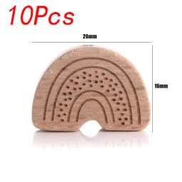 5/10pcs Beech Wooden Beads Baby Teether Rodent Hearts Beads DIY Necklace Pacifier Chain Crafts Jewelry Making Accessories