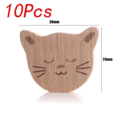 5/10pcs Beech Wooden Beads Baby Teether Rodent Hearts Beads DIY Necklace Pacifier Chain Crafts Jewelry Making Accessories