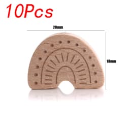 5/10pcs Beech Wooden Beads Baby Teether Rodent Hearts Beads DIY Necklace Pacifier Chain Crafts Jewelry Making Accessories