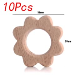 5/10pcs Beech Wooden Beads Baby Teether Rodent Hearts Beads DIY Necklace Pacifier Chain Crafts Jewelry Making Accessories