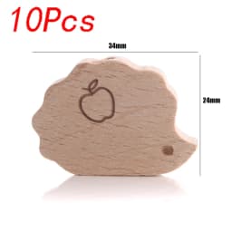 5/10pcs Beech Wooden Beads Baby Teether Rodent Hearts Beads DIY Necklace Pacifier Chain Crafts Jewelry Making Accessories