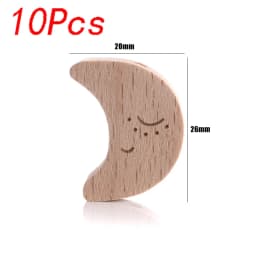 5/10pcs Beech Wooden Beads Baby Teether Rodent Hearts Beads DIY Necklace Pacifier Chain Crafts Jewelry Making Accessories