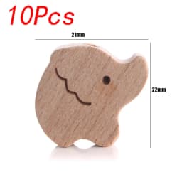 5/10pcs Beech Wooden Beads Baby Teether Rodent Hearts Beads DIY Necklace Pacifier Chain Crafts Jewelry Making Accessories