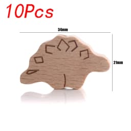 5/10pcs Beech Wooden Beads Baby Teether Rodent Hearts Beads DIY Necklace Pacifier Chain Crafts Jewelry Making Accessories