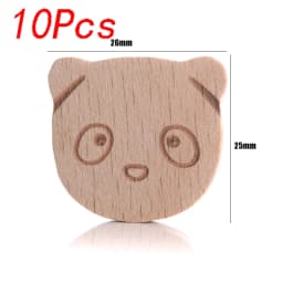 5/10pcs Beech Wooden Beads Baby Teether Rodent Hearts Beads DIY Necklace Pacifier Chain Crafts Jewelry Making Accessories