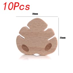 5/10pcs Beech Wooden Beads Baby Teether Rodent Hearts Beads DIY Necklace Pacifier Chain Crafts Jewelry Making Accessories