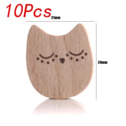 5/10pcs Beech Wooden Beads Baby Teether Rodent Hearts Beads DIY Necklace Pacifier Chain Crafts Jewelry Making Accessories