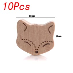 5/10pcs Beech Wooden Beads Baby Teether Rodent Hearts Beads DIY Necklace Pacifier Chain Crafts Jewelry Making Accessories