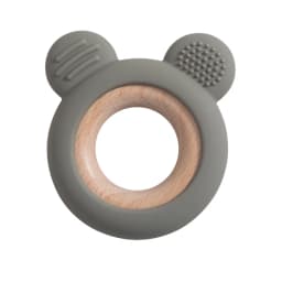 1PC Baby Silicone Wooden Teether Ring Cute Bear Infant Nursing Teething Toys Newborn Health Care Chewing Toy Baby Accessories