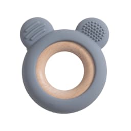 1PC Baby Silicone Wooden Teether Ring Cute Bear Infant Nursing Teething Toys Newborn Health Care Chewing Toy Baby Accessories
