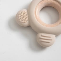 1PC Baby Silicone Wooden Teether Ring Cute Bear Infant Nursing Teething Toys Newborn Health Care Chewing Toy Baby Accessories