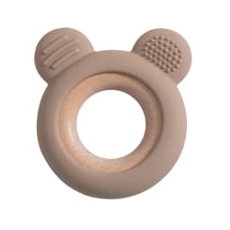 1PC Baby Silicone Wooden Teether Ring Cute Bear Infant Nursing Teething Toys Newborn Health Care Chewing Toy Baby Accessories