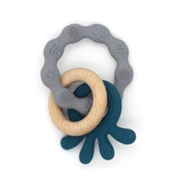 1pc Baby Teether Silicone Bracelet Cute Animal Silicone Pendant Wood Ring Teething Rattle for Baby Accessories Toys