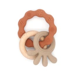 1pc Baby Teether Silicone Bracelet Cute Animal Silicone Pendant Wood Ring Teething Rattle for Baby Accessories Toys