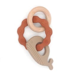 1pc Baby Teether Silicone Bracelet Cute Animal Silicone Pendant Wood Ring Teething Rattle for Baby Accessories Toys