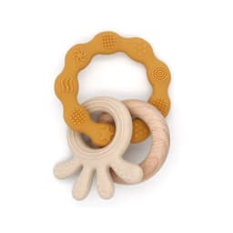 1pc Baby Teether Silicone Bracelet Cute Animal Silicone Pendant Wood Ring Teething Rattle for Baby Accessories Toys
