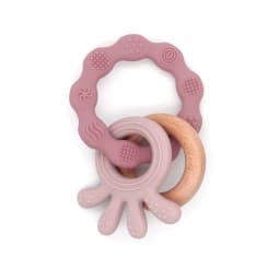 1pc Baby Teether Silicone Bracelet Cute Animal Silicone Pendant Wood Ring Teething Rattle for Baby Accessories Toys