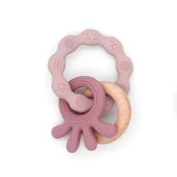 1pc Baby Teether Silicone Bracelet Cute Animal Silicone Pendant Wood Ring Teething Rattle for Baby Accessories Toys