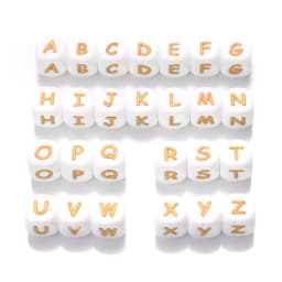 26Pcs Silicone Letter Beads 12mm Colorful Alphabet Silicone Chewing Bead for Pacifier Clip Chain Teether Accessories BPA Free