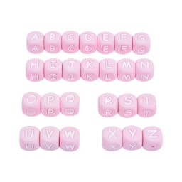 26Pcs Silicone Letter Beads 12mm Colorful Alphabet Silicone Chewing Bead for Pacifier Clip Chain Teether Accessories BPA Free