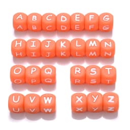 26Pcs Silicone Letter Beads 12mm Colorful Alphabet Silicone Chewing Bead for Pacifier Clip Chain Teether Accessories BPA Free