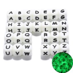 26Pcs Silicone Letter Beads 12mm Colorful Alphabet Silicone Chewing Bead for Pacifier Clip Chain Teether Accessories BPA Free