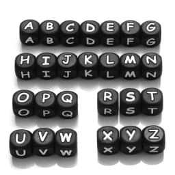 26Pcs Silicone Letter Beads 12mm Colorful Alphabet Silicone Chewing Bead for Pacifier Clip Chain Teether Accessories BPA Free