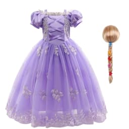Girl Pink Aurora Cosplay Princess Dress Up Kids Christmas Halloween Tulle Fancy Rapunzel Costume for Children Girls Birthday