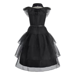 Girl Costume Kids Cosplay Black Witch Princess Dress Children Pageant Dinner Dress Girl Halloween Party Dancing Clothing