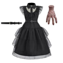 Girl Costume Kids Cosplay Black Witch Princess Dress Children Pageant Dinner Dress Girl Halloween Party Dancing Clothing