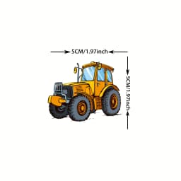 50 PCS Bulk Construction Temporary Tattoos for Boys Girls Face Arm 3D Excavator Bulldozer Truck Racing Car Fake Tattoo Sticker